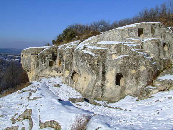 Пещеры в южной части Эски-Кермен, 05.01.2009